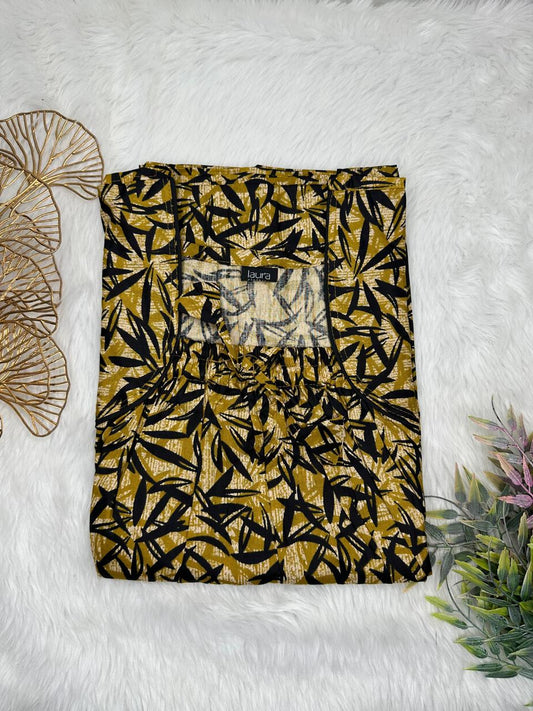 Brass Printed Pure Cotton Square Neck Elastic Pleated Nighty Free Size Short Sleeve (Suits for bra size 34″- 40″ | 54-56 inch length)