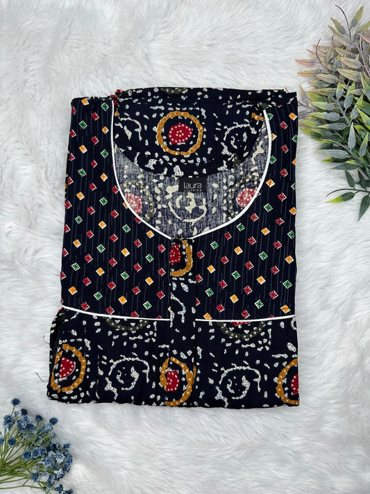 Onyx Printed Round Neck Pleated Pure Cotton Feeding Nighty With Two Side Vertical Zip and Single Centre Zip Free Size Short Sleeve (Suits for bra size 34″- 40″ | 54-56 inch length)