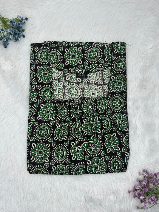 Myrtle Cotton Square Neck Elastic Pleated Nighty Free Size Short Sleeve (Suits for bra size 34″- 40″ | 54-56 inch length)