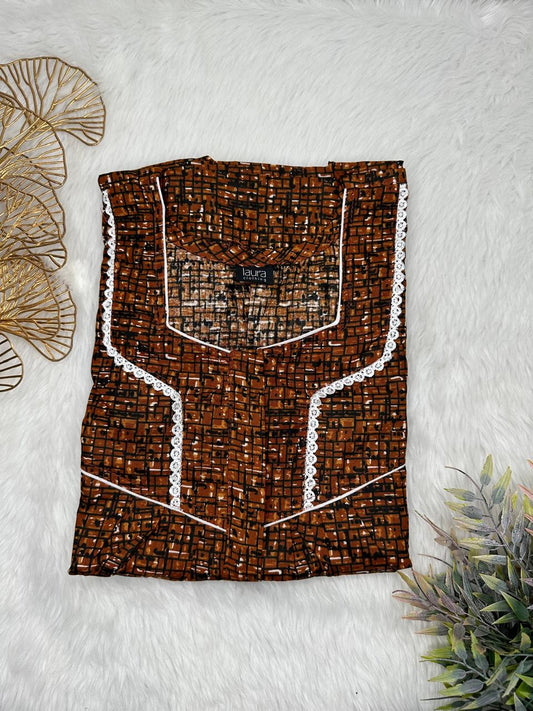 Sienna and Onyx Printed Square Neck Centre Long 12" Zip Pure Cotton Feeding Nighty Free Size Short Sleeve (Suits for bra size 34″- 40″ | 54-56 inch length)